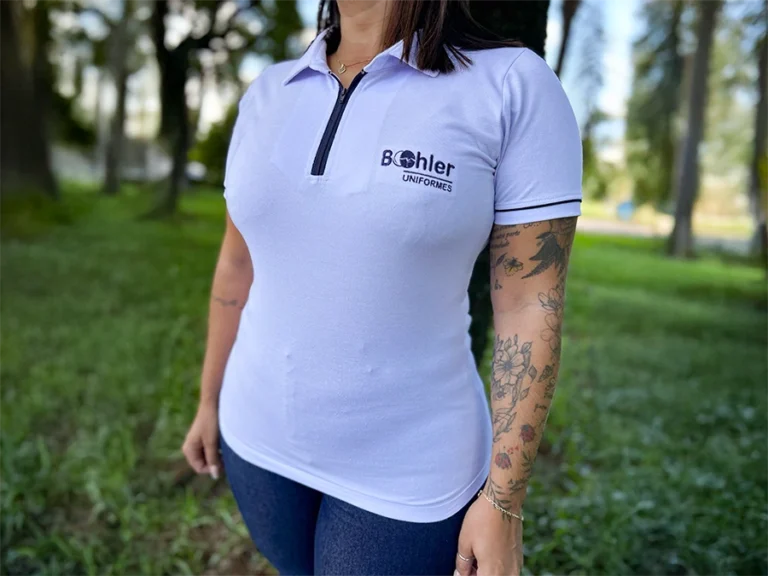 camisa polo personalizada branca